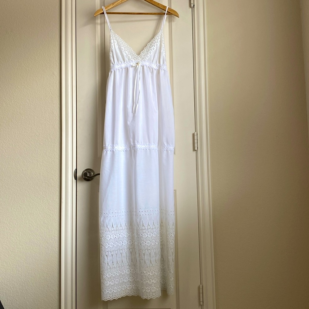 Dior White Lace Trim Chemise